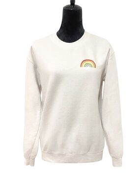 🍓 3 for 45-  NWOT Cotton Blend Sweatshirt With Embroidered Rainbow